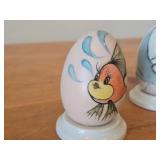 Lot of (2) 4' Disney theme Hand-painted Ceramic Collectible Eggs