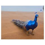 Lot of (2) Peacock theme Handcrafted Hand-painted Table Statues
