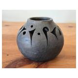 Handmade Reticulated Black Clay Pottery 4' x 5'