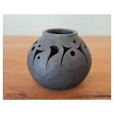 Handmade Reticulated Black Clay Pottery 4' x 5'