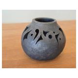 Handmade Reticulated Black Clay Pottery 4' x 5'