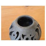 Handmade Reticulated Black Clay Pottery 4' x 5'
