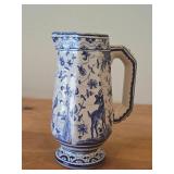 7 1/2' #990A Hand painted Porcelain Pitcher by Berardos (Signed) (Portugal)