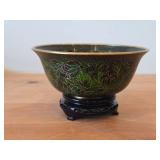 Chinese Cloisonne Enameled Bowl 3' x 6 3/4'