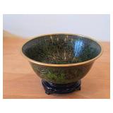 Chinese Cloisonne Enameled Bowl 3' x 6 3/4'