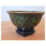 Chinese Cloisonne Enameled Bowl 3' x 6 3/4'