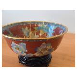 Chinese Cloisonne Enameled Bowl 3 1/4' x 8'