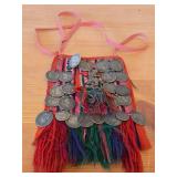 Vintage Chuspa Pouch with Spanish Colonial Coins Décor