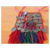 Vintage Chuspa Pouch with Spanish Colonial Coins Décor