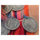 Vintage Chuspa Pouch with Spanish Colonial Coins Décor
