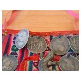 Vintage Chuspa Pouch with Spanish Colonial Coins Décor