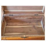 Vintage Pilgrim Village theme Carved Wooden Trinket / Jewelry Box with Latch Closure 11' x 6' x 4'