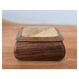 Keepsake Box - Walnut/Black Ash Wood 4 1/2' x 4 1/2' x 2'