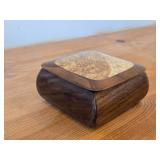Keepsake Box - Walnut/Black Ash Wood 4 1/2' x 4 1/2' x 2'