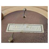 Vintage Hand carved Wood Pedestal Plate Music Box Featuring the Song Auf Wiedersehen Weggiserlied (Switzerland) 12' x 2 1/2'