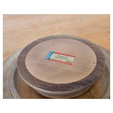 Vintage Hand carved Wood Pedestal Plate Music Box Featuring the Song Weggiserlied Schweizerlandler (Switzerland) 11' x 2 1/4'