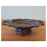 Vintage Hand carved Wood Pedestal Plate Music Box Featuring the Song Nach Regen Scheint Sonne Weggiserlied (Switzerland) 12' x 8' x 3 1/2'
