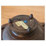 Vintage Hand carved Wood Pedestal Plate Music Box Featuring the Song Nach Regen Scheint Sonne Weggiserlied (Switzerland) 12' x 8' x 3 1/2'