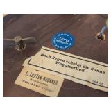 Vintage Hand carved Wood Pedestal Plate Music Box Featuring the Song Nach Regen Scheint Sonne Weggiserlied (Switzerland) 12' x 8' x 3 1/2'