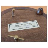 Vintage Hand carved Wood Pedestal Plate Music Box Featuring the Song Wiegenlied V. Mozart / Wiegenlied V. Brahms (Switzerland) 12' x 10' x 3 1/4'