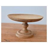 Hand-turned Wooden Pedestal Cake Stand / Norwegian style / 8 1/2' x 5'