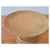 Hand-turned Wooden Pedestal Cake Stand / Norwegian style / 8 1/2' x 5'