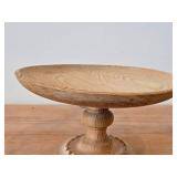 Hand-turned Wooden Pedestal Cake Stand / Norwegian style / 8 1/2' x 5'