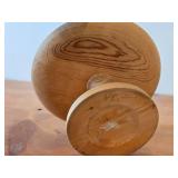 Hand-turned Wooden Pedestal Cake Stand / Norwegian style / 8 1/2' x 5'