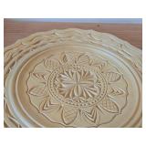 Hand painted Swiss Plate 6-1/2', Hand-carved Wood Plates (x2) 11-1/2' and 12', Wood Bowl with Carved Floral Design 6-1/2'x1-1/2'