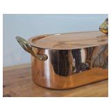 Vintage Copper Fish Poacher with Brass Handles 20' x 6 1/4' x 5 1/2'