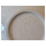 Handcrafted Hand-painted Ceramic Art Pottery Bowl (Signed) 2' x 9 1/2'