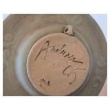 Handcrafted Ceramic Pottery Wall Décor (Signed) 2 1/4' x 6 1/2'