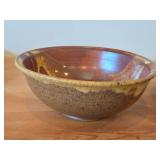 Lot of (2) Handmade Hand painted Stoneware Ceramic Pottery Bowls (Signed) 9'Dx3-1/2', 9'Dx4'