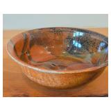 Lot of (2) Handmade Hand painted Stoneware Ceramic Pottery Bowls (Signed) 9'Dx3-1/2', 9'Dx4'