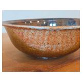 Lot of (2) Handmade Hand painted Stoneware Ceramic Pottery Bowls (Signed) 9'Dx3-1/2', 9'Dx4'