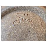 Lot of (2) Handmade Hand painted Stoneware Ceramic Pottery Bowls (Signed) 9'Dx3-1/2', 9'Dx4'
