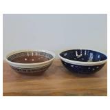 Lot of (2) Handcrafted Ceramic Bowls (Signed) 2 3/4' x 7 1/2'