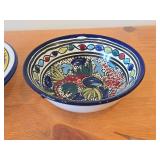 Lot of (3) Hand painted Ceramic Bowls 9'Dx2-1/2', 9'Dx2-1/4', 7-3/4'Dx2-1/2'