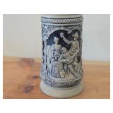 Vintage 7' Traditional German Life theme Salt Glazed Stoneware Beer Stein (Germany)