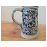 Vintage 7' Traditional German Life theme Salt Glazed Stoneware Beer Stein (Germany)