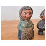Lot of (2) Vintage 4 3/4' Norwegian Troll theme Hand-carved Wooden Figurines by Otto Sveen (Signed) (Norway)