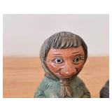 Lot of (2) Vintage 4 3/4' Norwegian Troll theme Hand-carved Wooden Figurines by Otto Sveen (Signed) (Norway)