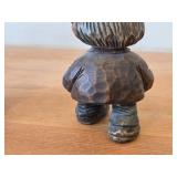 Lot of (2) Vintage 4 3/4' Norwegian Troll theme Hand-carved Wooden Figurines by Otto Sveen (Signed) (Norway)