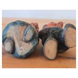 Lot of (2) Vintage 4 3/4' Norwegian Troll theme Hand-carved Wooden Figurines by Otto Sveen (Signed) (Norway)