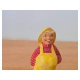 Vintage 5 3/4' Fisherman with His Catch theme Hand-carved Wooden Collectible Folk Art Figurine by Henning Engelsen (Norway) or M. Fortir (Quebec)