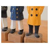 Lot of (3) Vintage 8 1/4' Fisherman and Nautical / Sea Captain theme Hand carved Wood Figurines