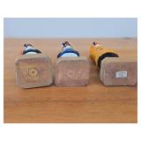 Lot of (3) Vintage 8 1/4' Fisherman and Nautical / Sea Captain theme Hand carved Wood Figurines