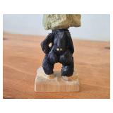 Lot of (2) Vintage Norwegian Troll theme Hand carved Wood Figurines by Henning (Norway) Woman 5', Man 6-1/2'