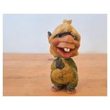 Lot of (2) Vintage Norwegian Troll theme Hand carved Wood Figurines by Henning (Norway) Woman 5', Man 6-1/2'