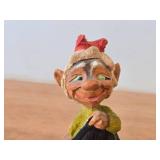 Lot of (2) Vintage Norwegian Troll theme Hand carved Wood Figurines by Henning (Norway) Woman 6', Man 6'